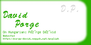 david porge business card